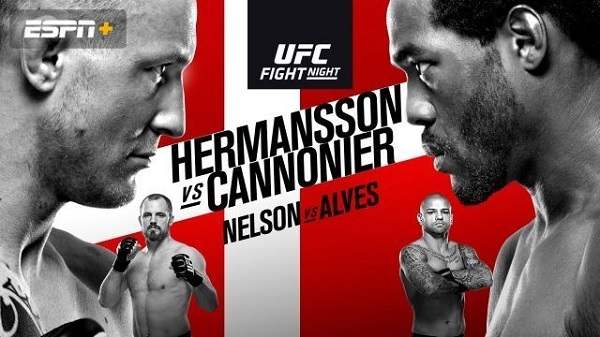 Watch UFC Fight Night Hermansson Vs Cannonier 9/28/19 Online 28th September 2019 Full Show Free