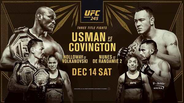 Watch UFC 245: Usman vs. Covington 12/14/19 Online 14th December 2019 Full Show Free