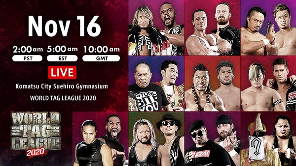 Watch NJPW World Tag League 2020 Day 2 11/16/20 Online Full Show Free