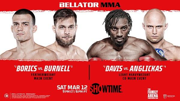 Watch Bellator 276 Borics v Burnell 3/12/22 March 12th 2022 Online Full Show Free