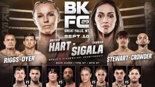 BKFC 29 Montana 2: Hart vs Sigala 9/10/22