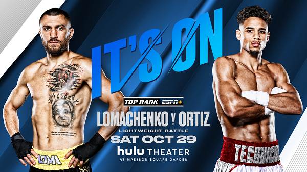 Watch Top Rank Boxing on ESPN: Vasiliy Lomachenko vs Jamaine Ortiz 10/29/22 October 29th 2022 Online Full Show Free