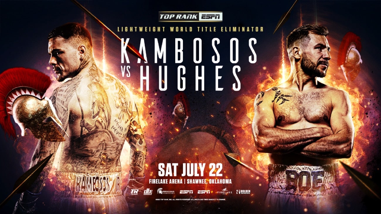 Watch Top Rank Boxing Kambosos Jr. vs. Hughes 7/22/23 July 22nd 2023 Online Full Show Free