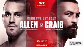 UFC FN – Allen vs. Craig 11/18/23